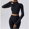 007 Chamarra de Zipper Crop - Negro