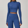 007 Chamarra de Zipper Crop - Azul jasmine