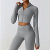 007 Chamarra de Zipper Crop - Plateado