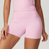 087 Short sin Costura con Tiro Medio - Rosa