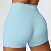 087 Short sin Costura con Tiro Medio - Azul cielo