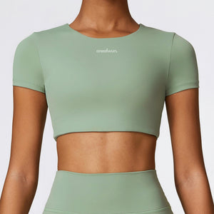 087 Crop Top de Manga Corta
