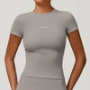 097 Blusa Manga Corta Ajustada - Plateado