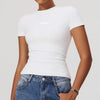 097 Blusa Manga Corta Ajustada - Blanco