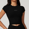 117 Camiseta Crop Top de Manga Corta - Negro
