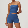 145 Crop Top Aerógrafo Strapless - Azul jasmine